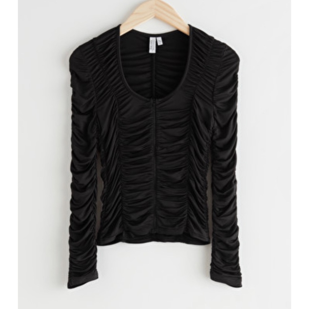 &Other Stories Fitted Gathered Square Neck Top